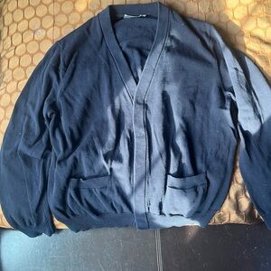 Vince Men's Deep Blue Cardigan Sweater